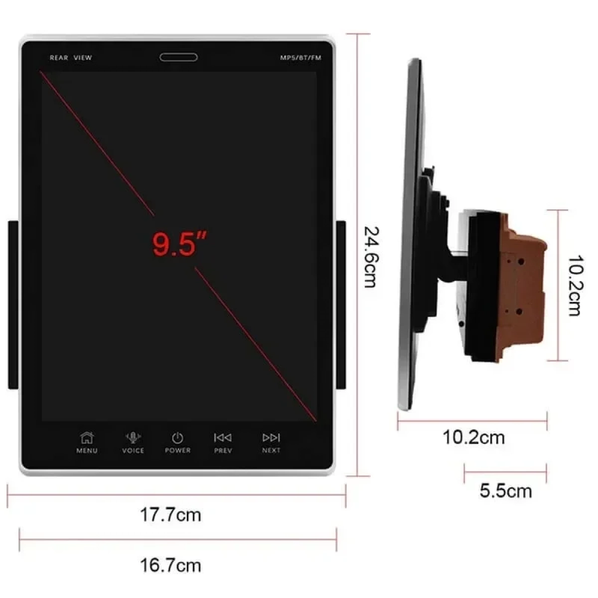 Ηχοσύστημα MP5 2DIN με LCD οθόνη αφής 9.5" Android/WiFi/MirrorLink/GPS/USB/SD/Bluetooth/AUX - 9520A