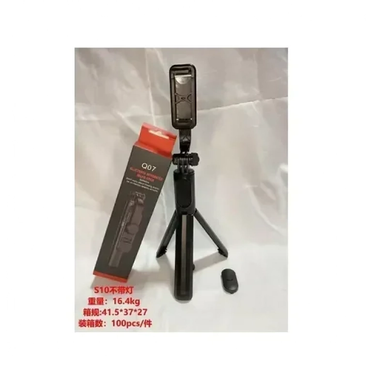 Q07 Selfie Stick Πλαστικό χωρίς φως για φωτογραφίες, σε μαύρο χρώμα