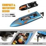 Σκάφος HELIFAR RC, σκάφος τηλεχειρισμού υψηλής ταχύτητας 2,4 GHz για ενήλικες, ραδιοελεγχόμενο σκάφος αναστροφής 180°, παιδικά αγωνιστικά σκάφη 20 mph, συναγερμός χαμηλής τάσης Μπλε