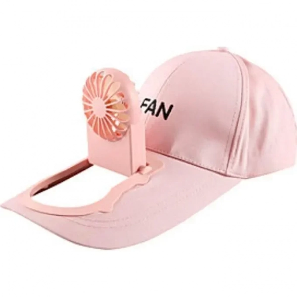 Fan Hat Καπέλο Με Ανεμιστήρα 3 Ταχυτήτων USB One size Ροζ