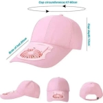Fan Hat Καπέλο Με Ανεμιστήρα 3 Ταχυτήτων USB One size Ροζ
