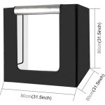 Puluz PU5080EU Photo Box LED 80x80x80cm – Φωτιζόμενο Studio Φωτογράφισης με Πολλαπλά Backdrops