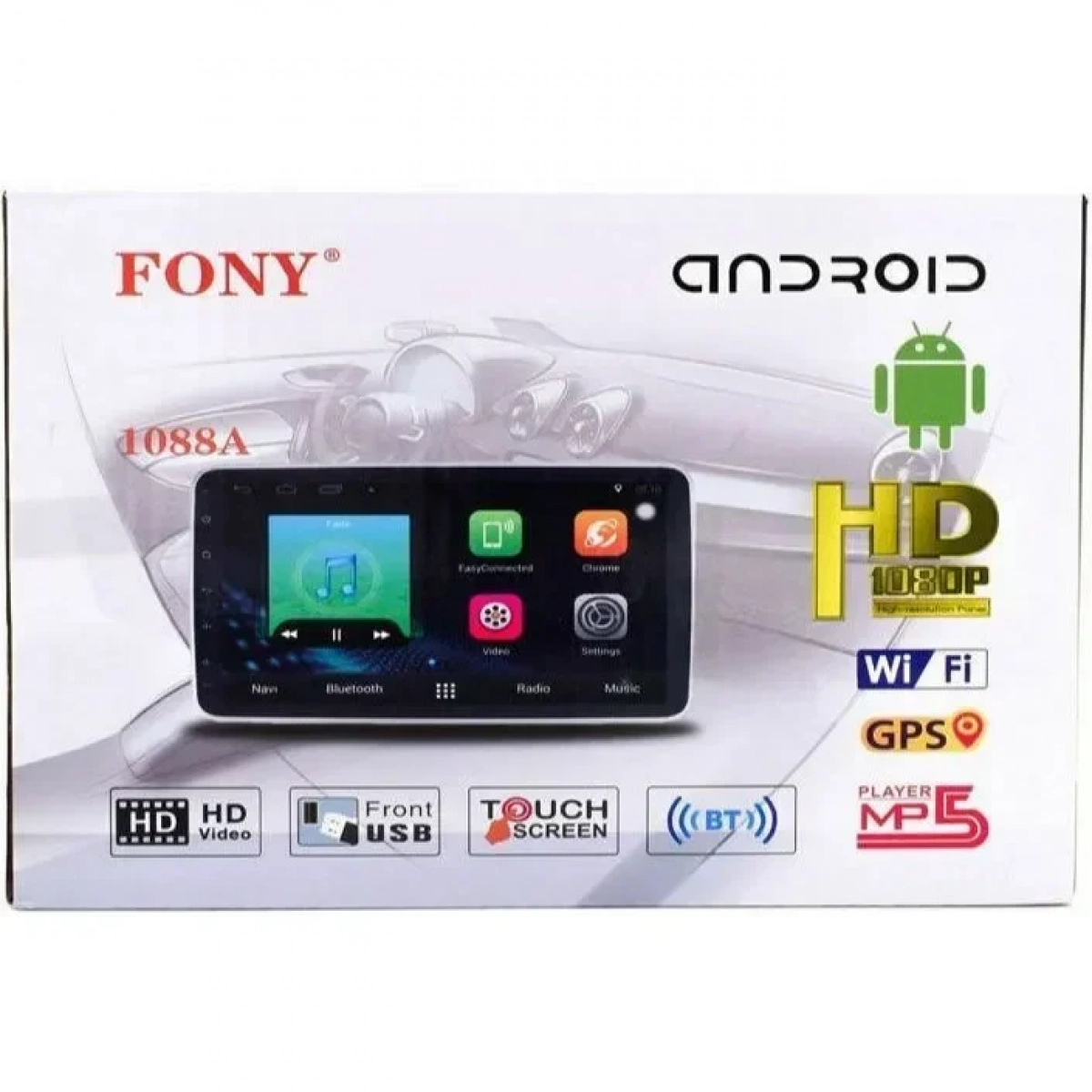 Ηχοσύστημα MP5 2DIN με LCD οθόνη αφής 10" Android/GPS/USB/SD/Bluetooth/AUX/Τηλεχειριστήριο 1088A
