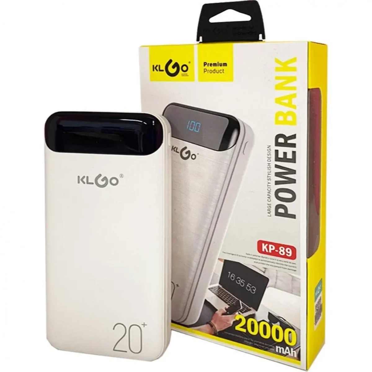 KLGO KP-89 Power Bank 20000mAh με Θύρα USB-A Λευκό