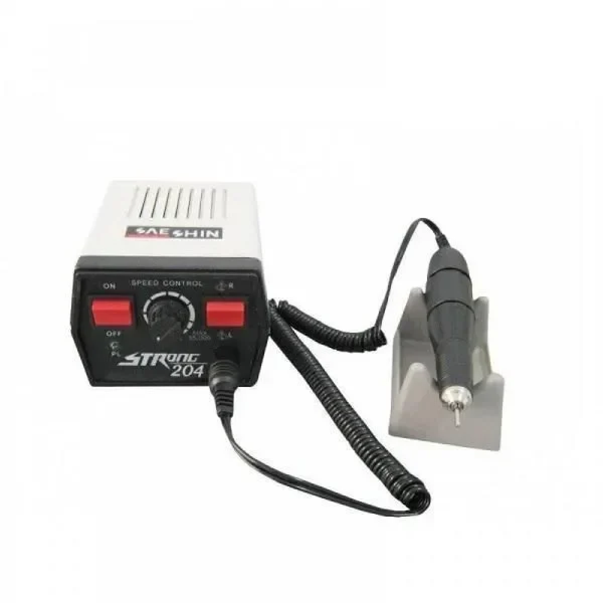 Saeshin Strong 204 Τροχός Νυχιών Ρεύματος 35000rpm με Πεντάλ σε Γκρι Χρώμα 65W