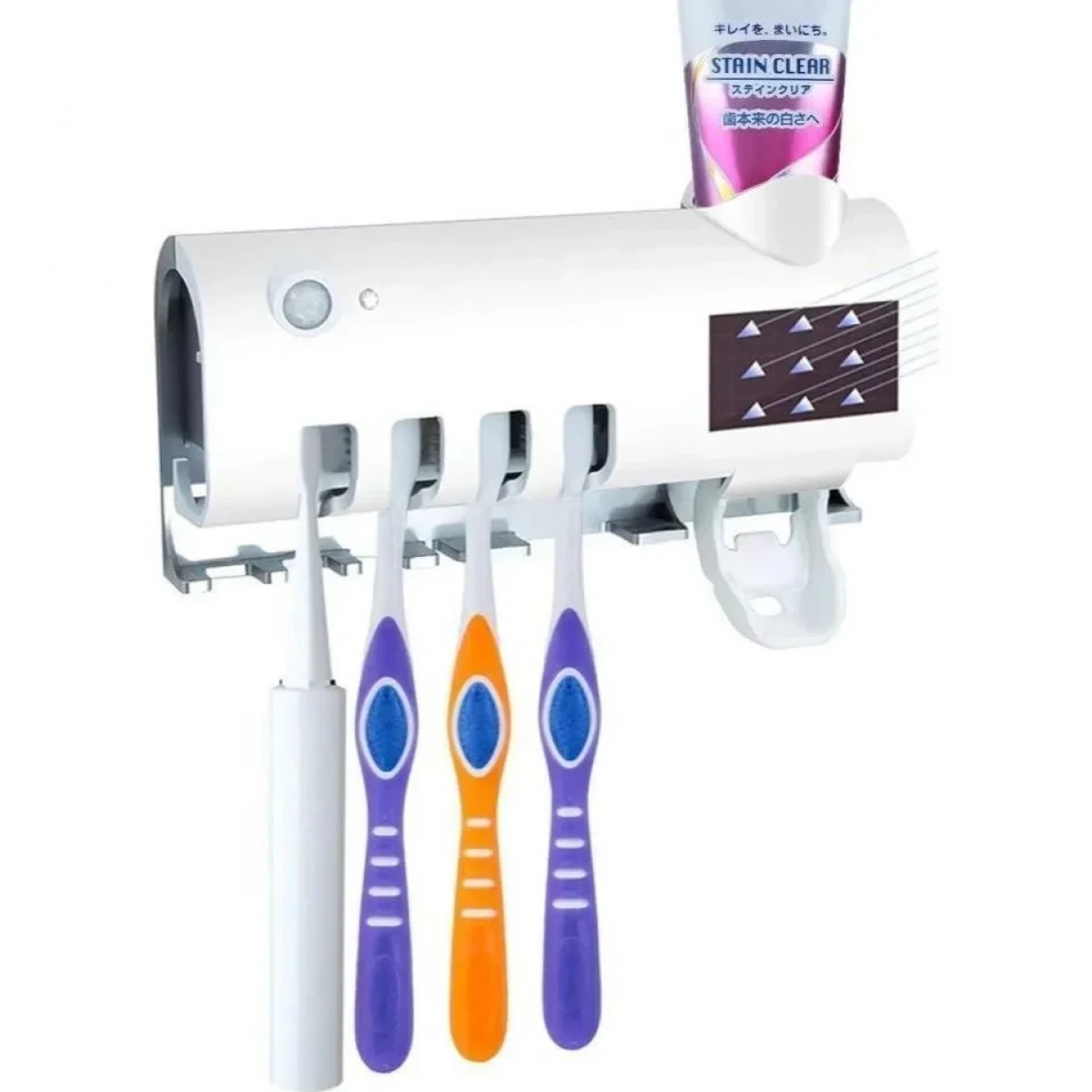 Θήκη για Οδοντόβουρτσες και Αποστειρωτής Επιτοίχιο Πλαστικό Λευκό