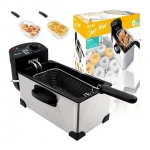 Ηλεκτρική φριτέζα για το σπίτι με αποσπώμενο μπολ 3L 2000W Helmut Silver (HM-5219)