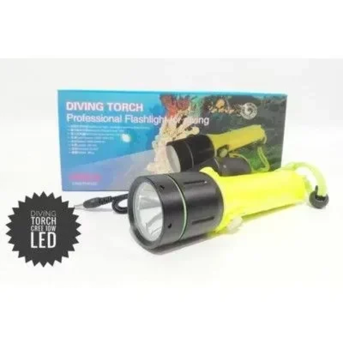 Επαναφορτιζόμενος Καταδυτικός Αδιάβροχος Φακός 10watts Cree 320Lm ST-01