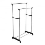 Διπλή Κρεμάστρα ρούχων Όρθια 72x45x100-160cm με Ρόδες για εύκολη μετακίνηση, WJF-401 - OEM