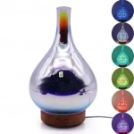 Υγραντήρας αέρα Oil Burner Home Humidificador Diffuser Humidifiers Firework Aromatherapy Diffuser 7 Χρώμα Γυάλινο Βάζο Σχήμα 3D Led