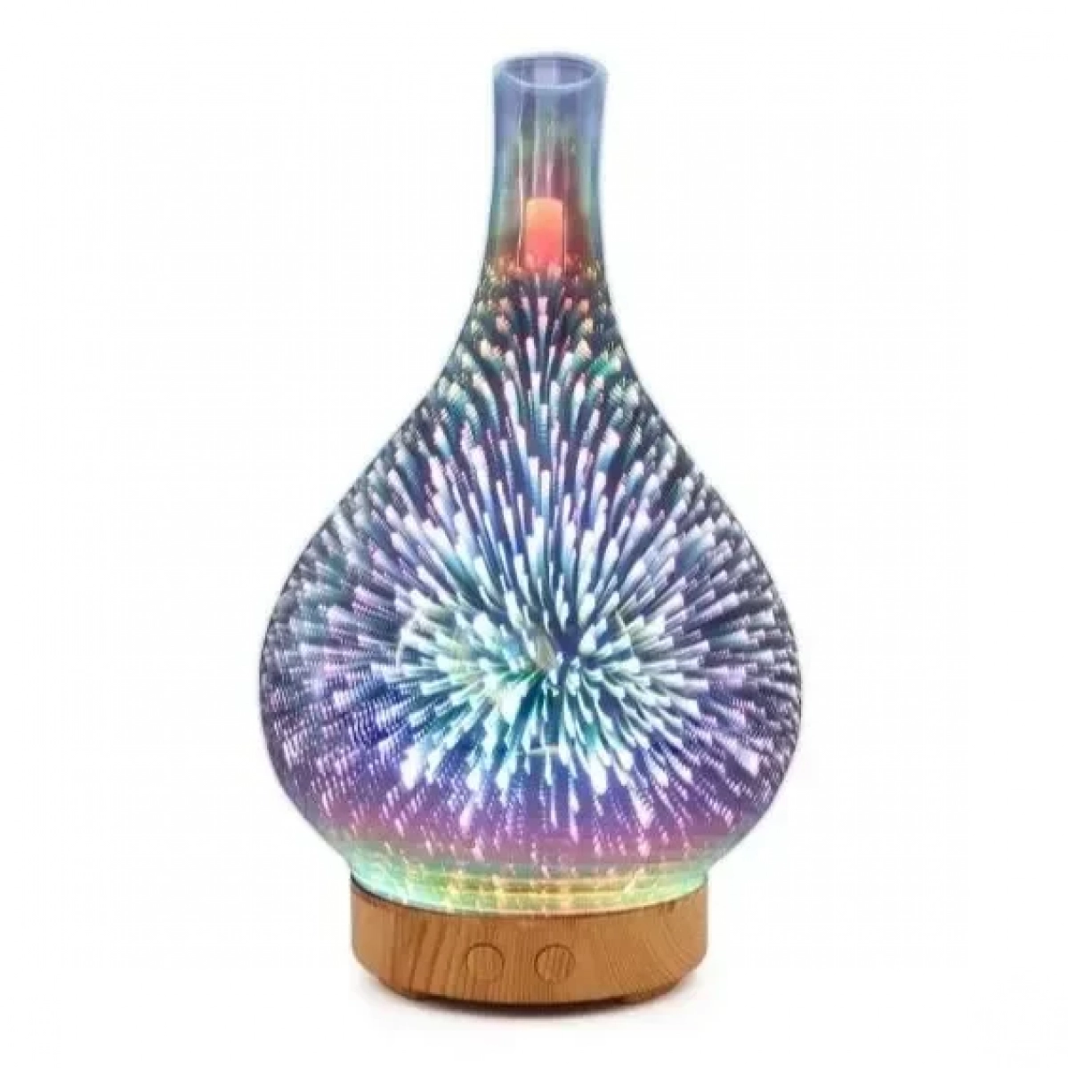 Υγραντήρας αέρα Oil Burner Home Humidificador Diffuser Humidifiers Firework Aromatherapy Diffuser 7 Χρώμα Γυάλινο Βάζο Σχήμα 3D Led