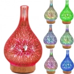 Υγραντήρας αέρα Oil Burner Home Humidificador Diffuser Humidifiers Firework Aromatherapy Diffuser 7 Χρώμα Γυάλινο Βάζο Σχήμα 3D Led