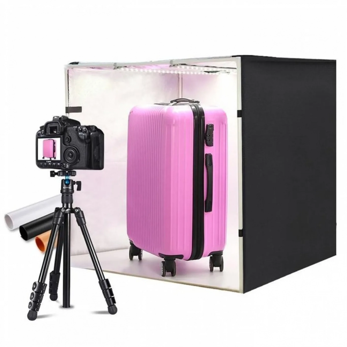 Puluz PU5080EU Photo Box LED 80x80x80cm – Φωτιζόμενο Studio Φωτογράφισης με Πολλαπλά Backdrops - Image 2