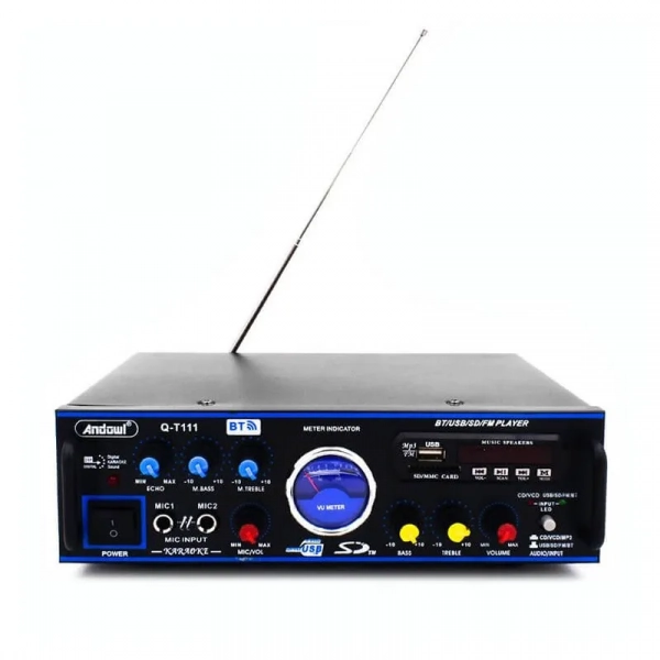 Andowl Q-T111 Ενισχυτής με λειτουργία Karaoke σε Μαύρο Χρώμα