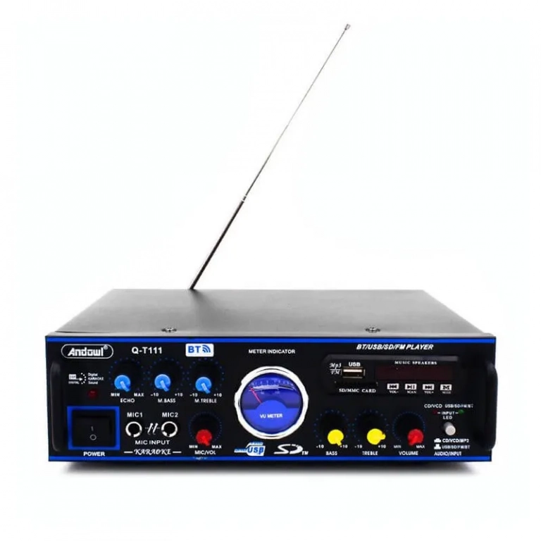 Andowl Q-T111 Ενισχυτής με λειτουργία Karaoke σε Μαύρο Χρώμα
