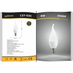 Universo Λάμπα LED για Ντουί E14 3000K Θερμό Λευκό 540lm 6W C37-03C - Image 2