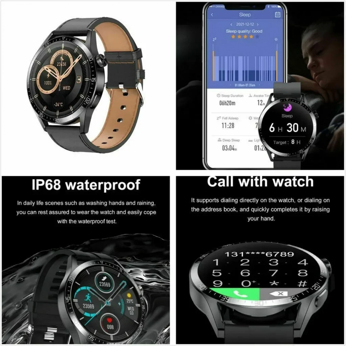 SK17 Smartwatch με Παλμογράφο (Μαύρο) - Image 2