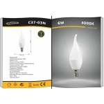 Universo Λάμπα LED για Ντουί E14 4000K Φυσικό Λευκό 540lm 6W C37-03N - Image 2