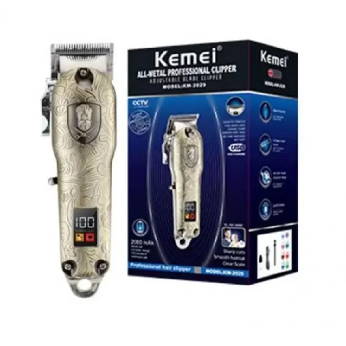 KEMEI ΕΠΑΝΑΦΟΡΤΙΖΟΜΕΝΗ ΚΟΥΡΕΥΤΙΚΗ ΜΗΧΑΝΗ ALL METAL PROFESSIONAL CLIPPER KM-2029