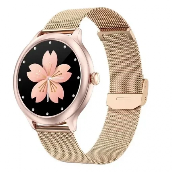 DK19 Aluminium 49mm Smartwatch με Παλμογράφο (Ροζ Χρυσό)