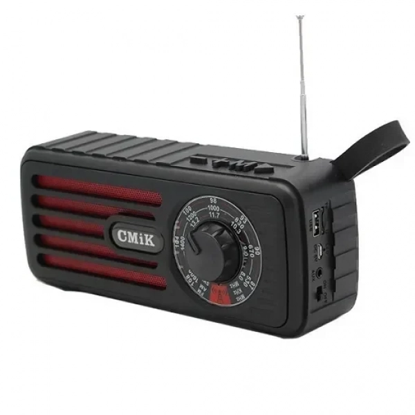 Φορητό Ραδιόφωνο CMIK MK-101 με Ηλιακή Φόρτιση, Bluetooth και USB - Μαύρο