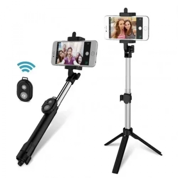 EZRA SELFIE STICK & ΤΡΙΠΟΔΟ + TΗΛΕΚΟΝΤΡΟΛ ΓΙΑ ΑΠΟΜΑΚΡΥΣΜΕΝΗ ΛΗΨΗ ST06 μαυρο
