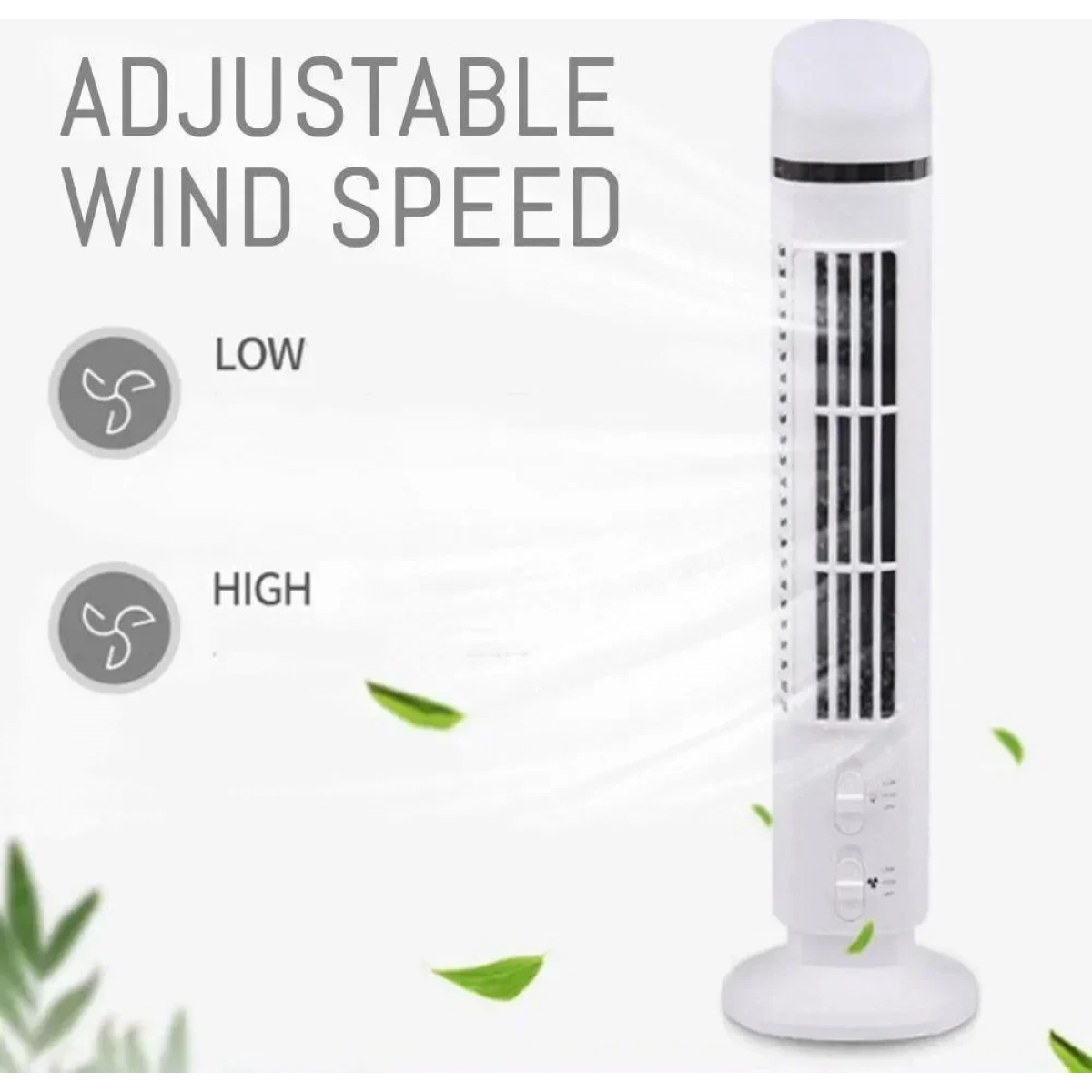 Φορητός Ανεμιστήρας Πύργος USB - Tower Fan Light 2 Speed - Image 2