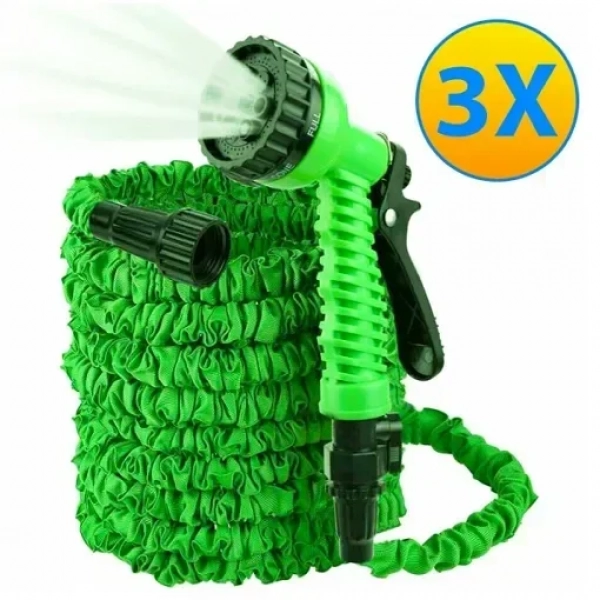 Magic Hose Επεκτεινόμενο Λάστιχο Κήπου & Βεράντας 30m με Πιστόλι & Πλαστικά Ρακόρ Πράσινο