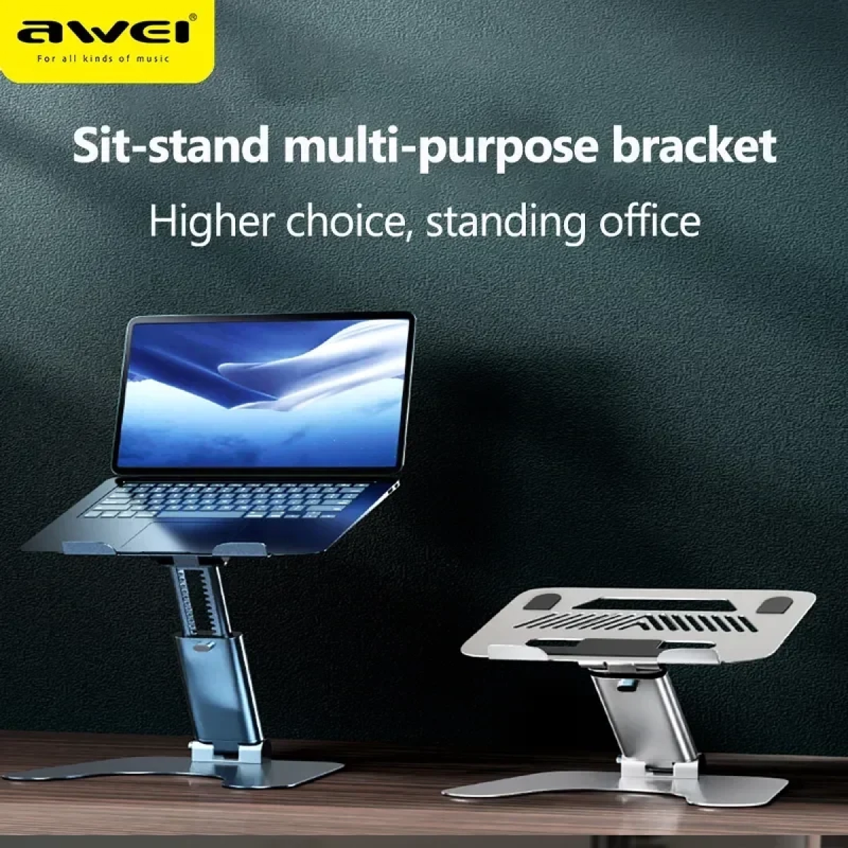 Awei X25 Portable Aluminum Alloy Non-slip Laptop Holder Bracket Laptop Stand Adjustable Foldable COD Green