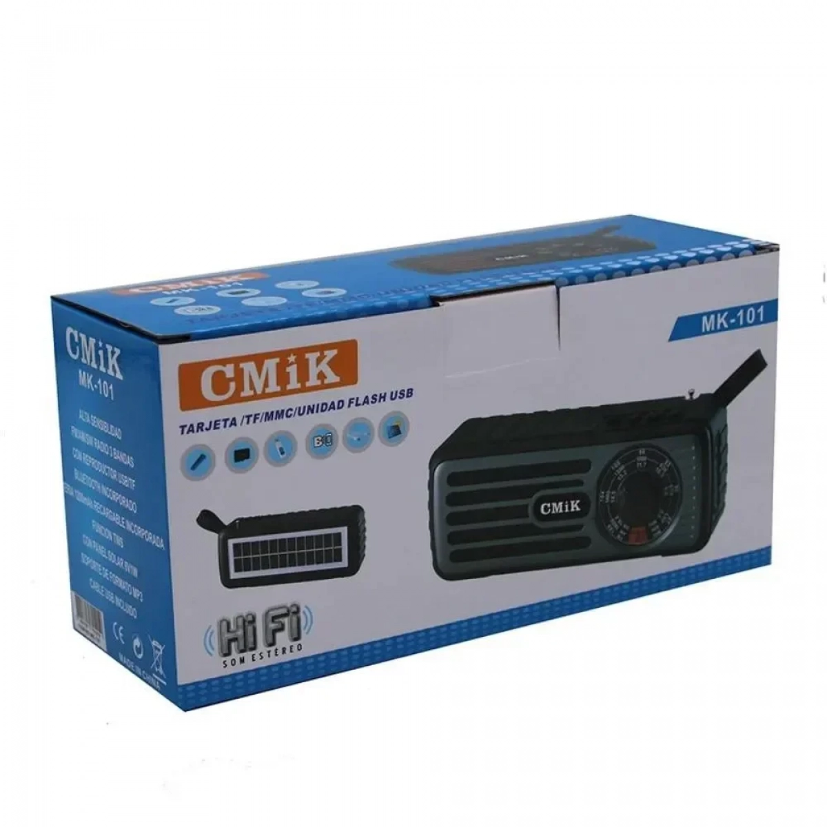 CMIK MK-101 Φορητό Ραδιόφωνο Ηλιακό με Bluetooth και USB - Μαύρο - Photo10