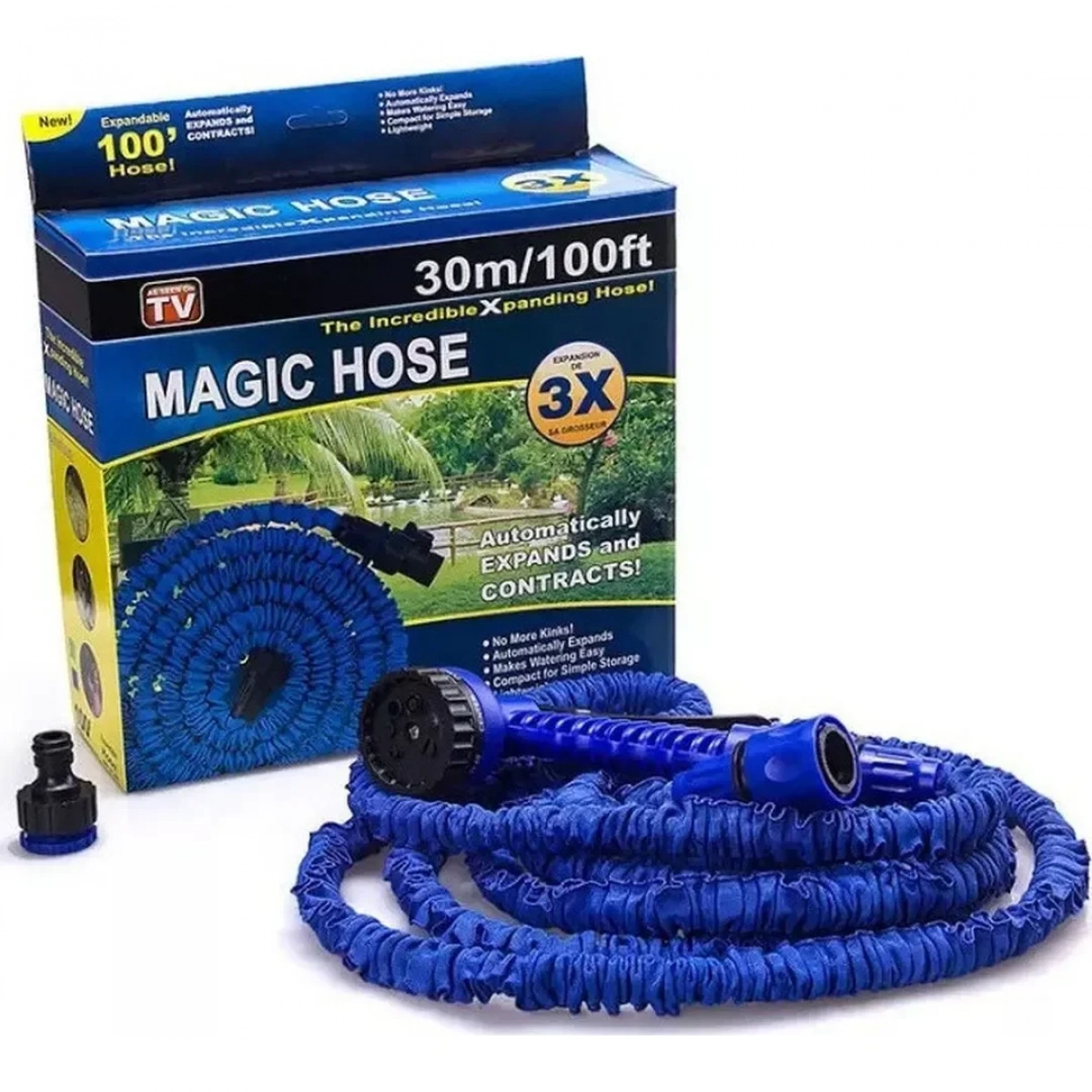 Επεκτεινόμενο Λάστιχο Κήπου Σετ Magic Hose 30m - ΜΠΛΕ