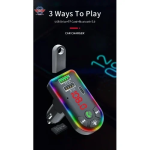 FM Transmitter bluetooth – φορτιστής αυτοκινήτου CAR F7 - Image 4