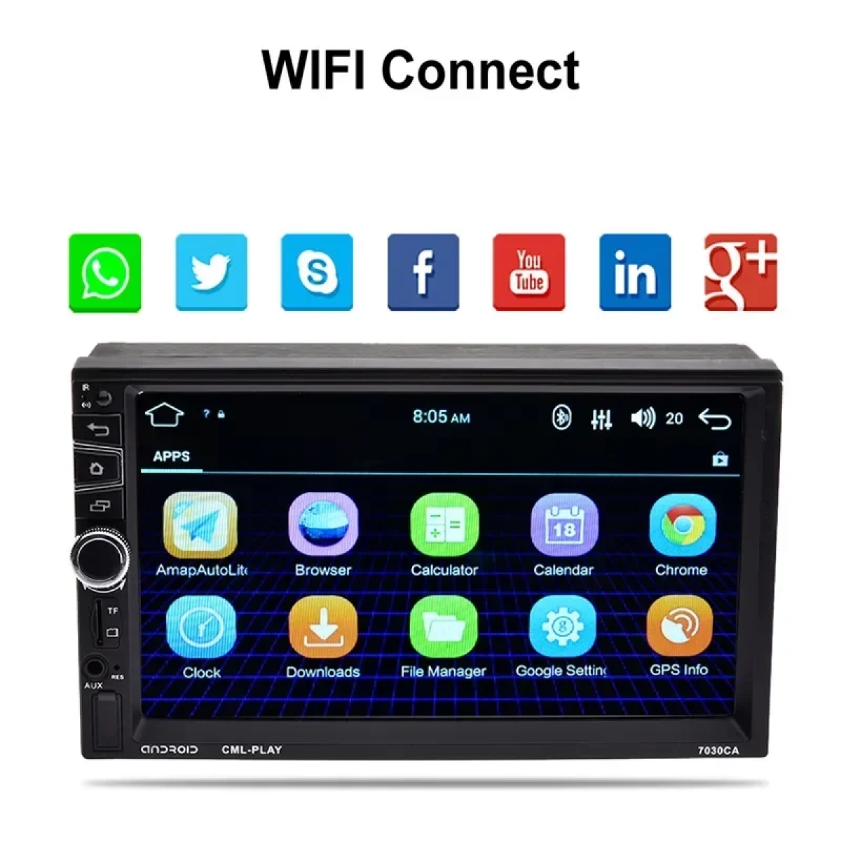 GPS multimedia ηχοσύστημα αυτοκινήτου 2DIN με οθόνη 7″, MP5 player & τηλεχειριστήριο 7030GM | OEM