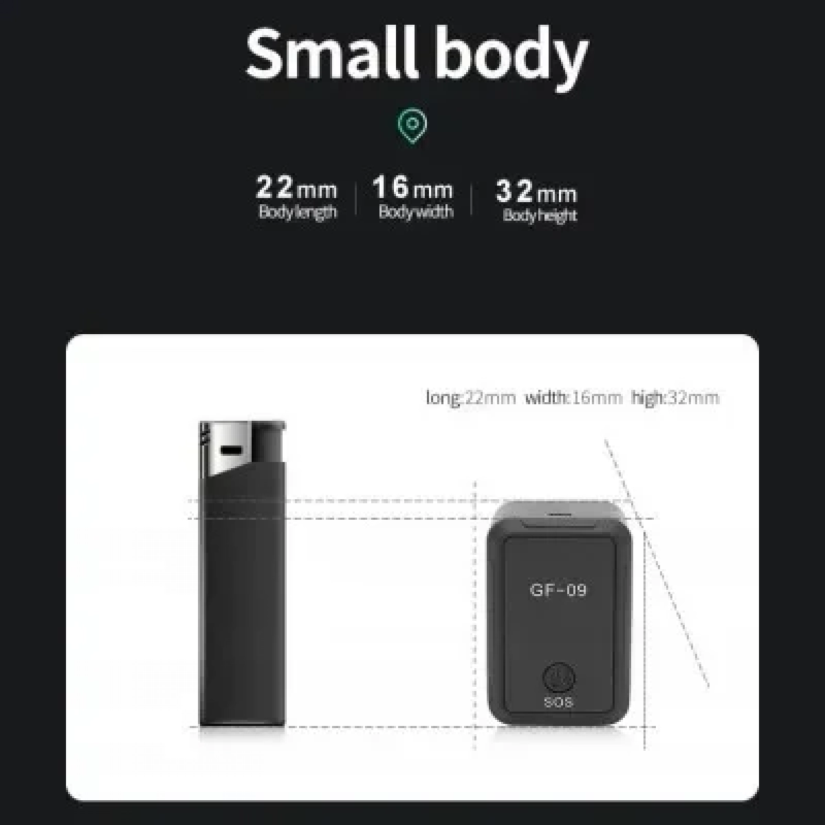 GPS Tracker GF-09 Mini Μαύρο