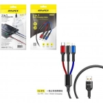 3 σε 1 Καλώδιο Δεδομένων Micro USB, Type-C, Lightning 2.4A Awei CL-971 120cm