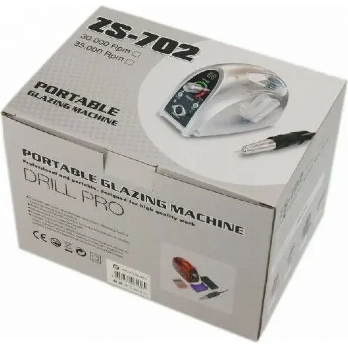 ZS-702 Τροχός Νυχιών Ρεύματος 35000rpm με Πεντάλ σε Ροζ Χρώμα 35W