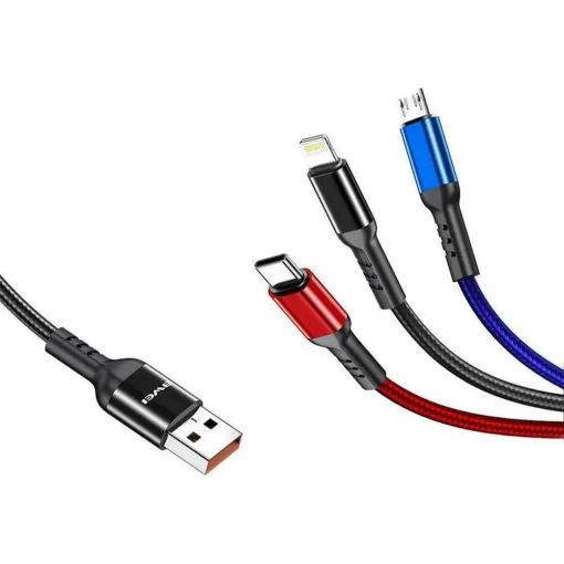 3 σε 1 Καλώδιο Δεδομένων Micro USB, Type-C, Lightning 2.4A Awei CL-971 120cm