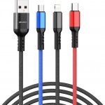 3 σε 1 Καλώδιο Δεδομένων Micro USB, Type-C, Lightning 2.4A Awei CL-971 120cm