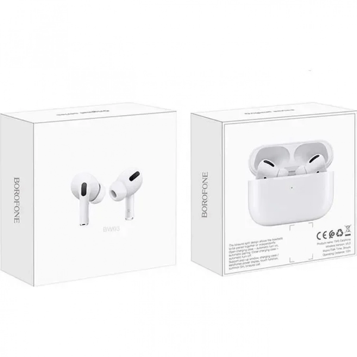 Borofone BW03 Plus In-ear Bluetooth Handsfree Λευκό