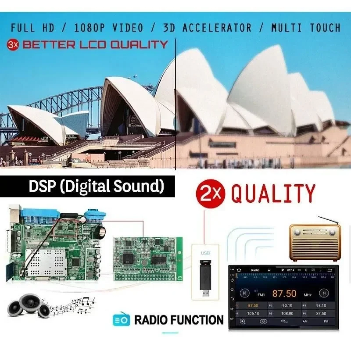 FY-9901 Ηχοσύστημα Αυτοκινήτου Universal 1DIN (Bluetooth/USB/AUX) με Οθόνη 7"