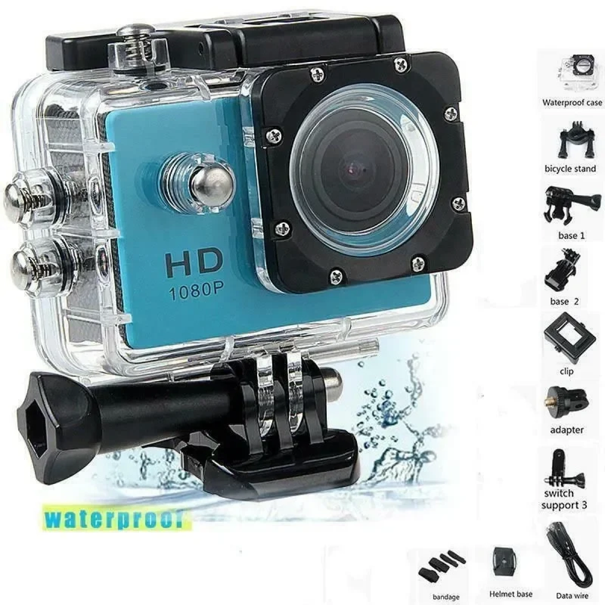 SPC1080 Action Camera Full HD (1080p) Υποβρύχια (με Θήκη) Μπλε με Οθόνη 2"