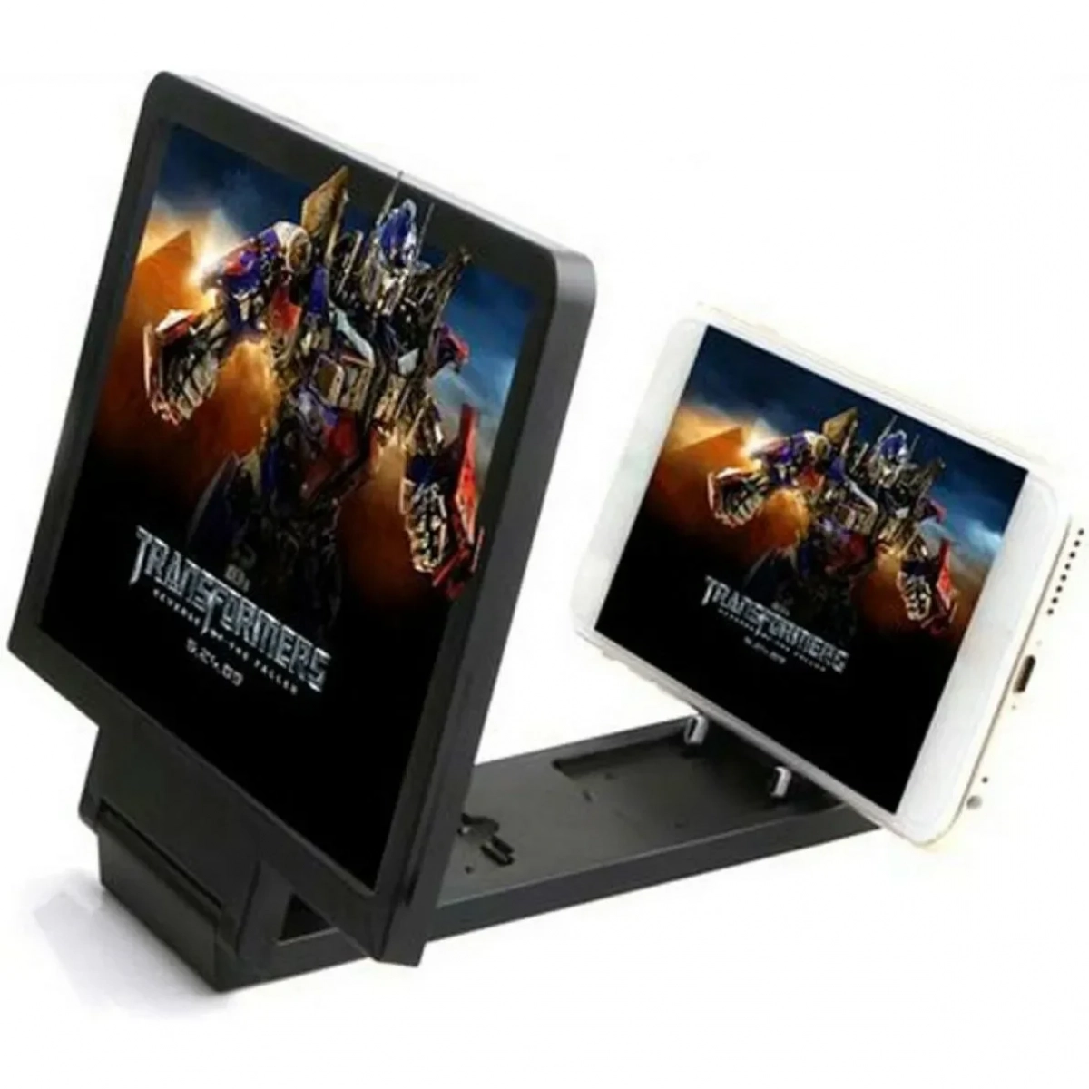 F1 MOBILE PHONE 3D SCREEN AMPLIFIER MAGNIFYING GLASS HD STAND FOR VIDEO BICYCLE HOLDER CAR HOLDER UNIVERSAL - BLACK