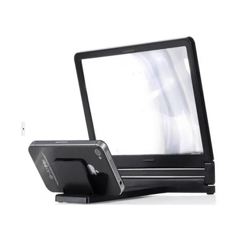 F1 MOBILE PHONE 3D SCREEN AMPLIFIER MAGNIFYING GLASS HD STAND FOR VIDEO BICYCLE HOLDER CAR HOLDER UNIVERSAL - BLACK