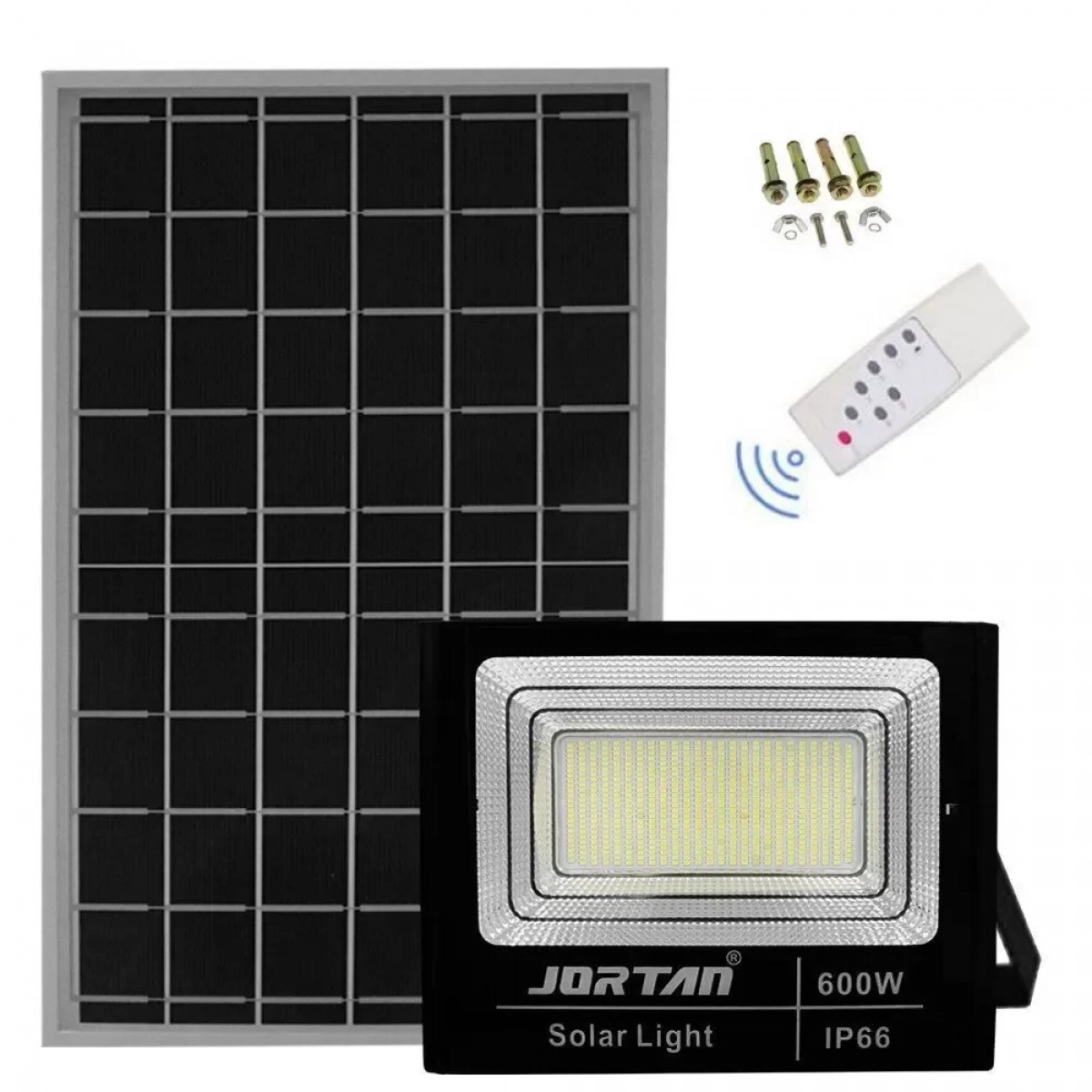 Ηλιακός Προβολέας IP66 600W - Τηλεχειριστήριο & Φωτοκύτταρο - Jortan -PANAG001