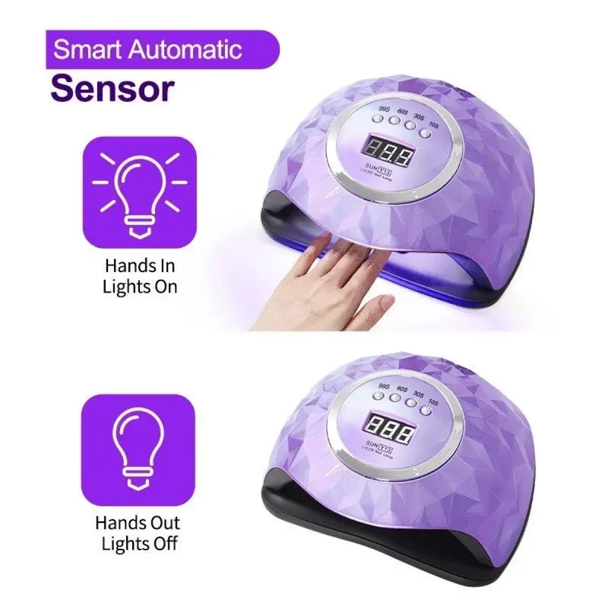 Φουρνάκι Νυχιών Sun Y13 Μωβ UV / LED 248W