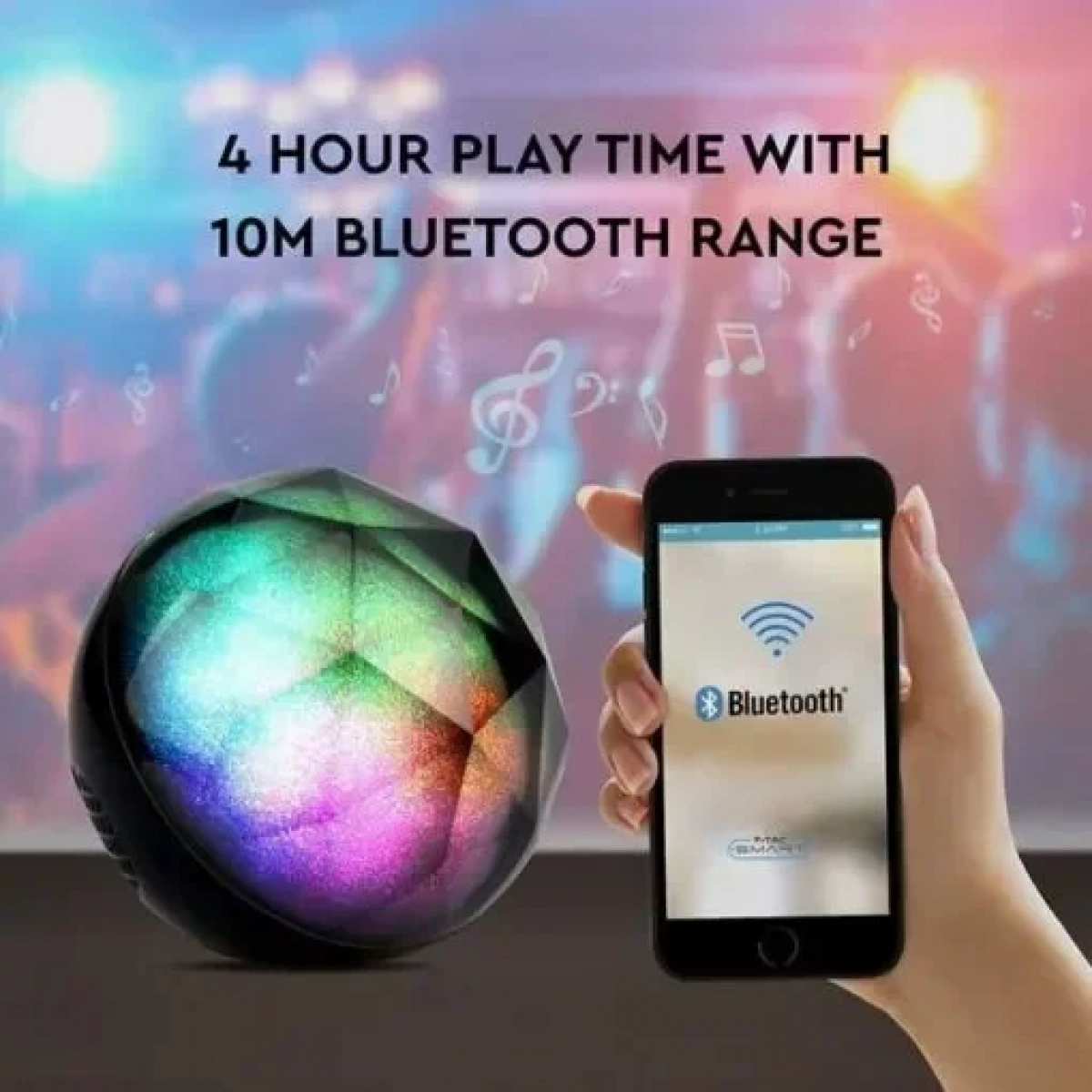 V-TAC Ασύρματο Ηχείο Ηχείο Bluetooth 3W Μαύρο- 7722