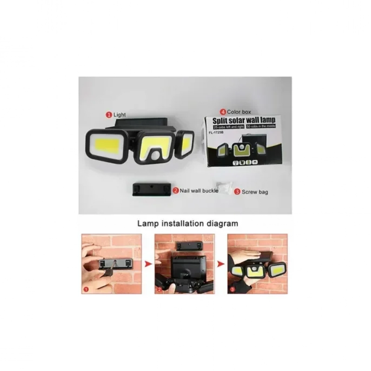 SPLIT SOLAR WALL LAMP JY-1725B