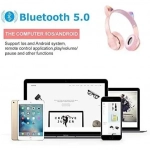 Cat Ears Y47 Ασύρματα Bluetooth On Ear Ακουστικά Ροζ