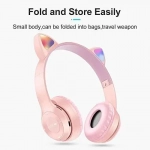 Cat Ears Y47 Ασύρματα Bluetooth On Ear Ακουστικά Ροζ