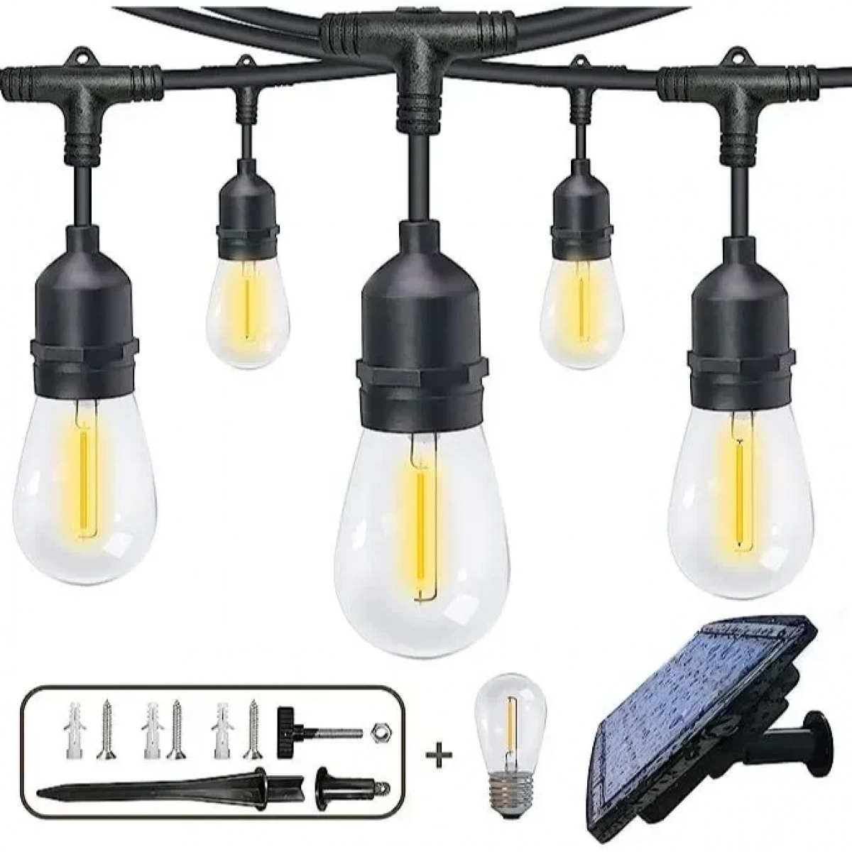 48FT/15LED Solar String Lights Outdoor